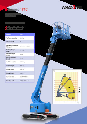 Piattaforme aeree telescopiche cingolate Nagano 12TC