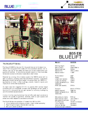 Piattaforme aeree articolate cingolate Ruthmann BLUELIFT B35 EB