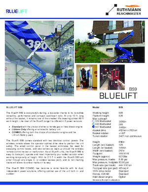 Piattaforme aeree articolate cingolate Ruthmann BLUELIFT B59