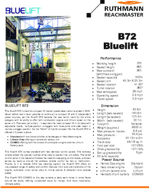 Piattaforme aeree articolate cingolate Ruthmann BLUELIFT B72