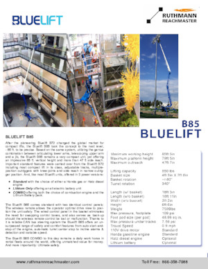 Piattaforme aeree articolate cingolate Ruthmann BLUELIFT B85