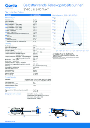 Piattaforme aeree telescopiche cingolate Genie S-80 J TraX