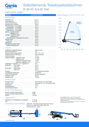 Piattaforme aeree telescopiche cingolate Genie S-65 TraX
