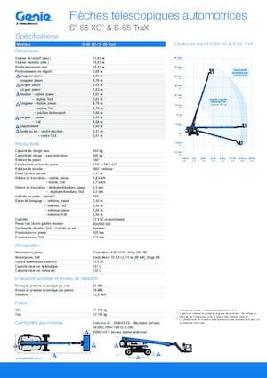 Piattaforme aeree telescopiche cingolate Genie S-65 TraX