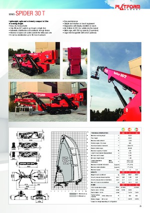 Piattaforme aeree telescopiche cingolate Platform Basket SPIDER 30T E