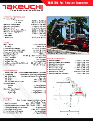 Escavatori cingolati Takeuchi TB 180 FR