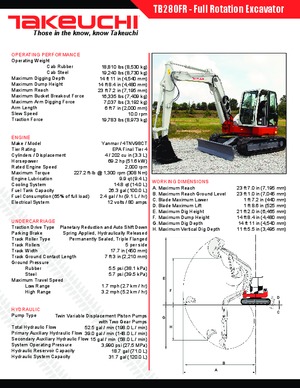 Escavatori cingolati Takeuchi TB 280 FR