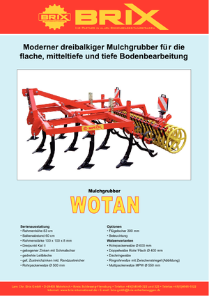 Coltivatori con vomeri ad alette Brix Wotan 300 S