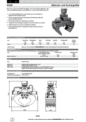 Benne frantoio selezionatrici Kinshofer D 02 H