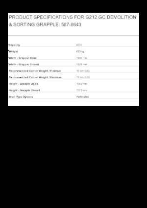 Benne frantoio selezionatrici Caterpillar G212 GC