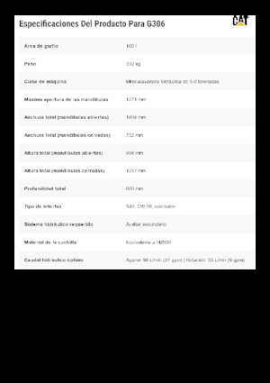 Benne frantoio selezionatrici Caterpillar G306