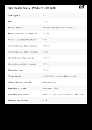 Benne frantoio selezionatrici Caterpillar G308