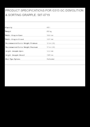 Benne frantoio selezionatrici Caterpillar G313 GC