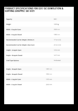 Benne frantoio selezionatrici Caterpillar G317 GC