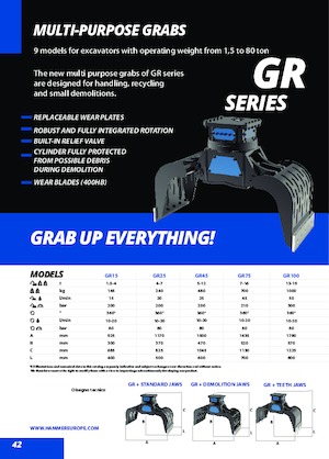 Benne frantoio selezionatrici Hammer GR100