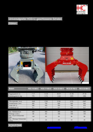 Benne frantoio selezionatrici Konverma HCG 17-450-U