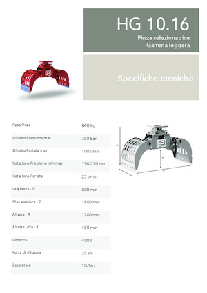 Benne frantoio selezionatrici Promove HG 10.16