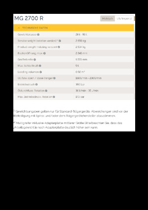 Benne frantoio selezionatrici Epiroc MG 2700 R