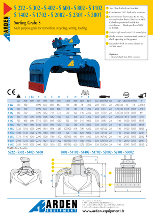 Benne frantoio selezionatrici Arden S 3001