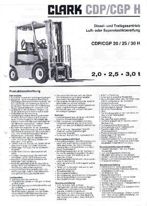 Carrelli elevatori frontali diesel Clark CDP 20 H