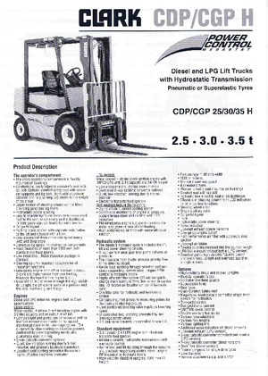 Carrelli elevatori frontali diesel Clark CDP 35 H