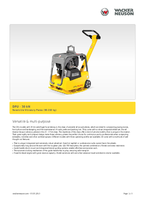 Piastre vibranti reversibili Wacker Neuson DPU3050H