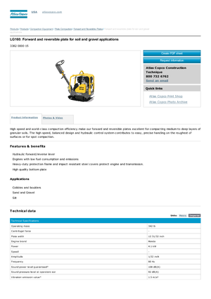 Piastre vibranti reversibili Atlas Copco LG 160