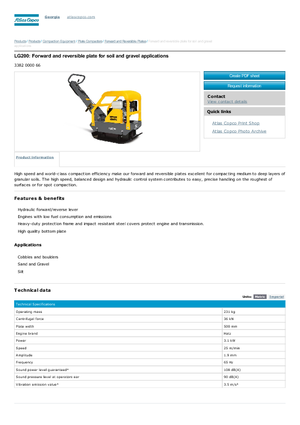 Piastre vibranti reversibili Atlas Copco LG 200
