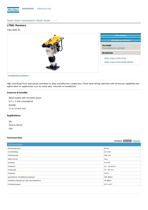 Costipatori Diesel e Benzina Atlas Copco LT 800
