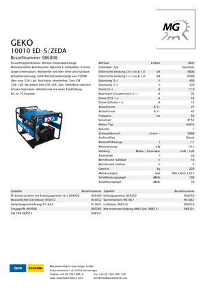 Generatori diesel Geko ® 10010 ED-S/ZEDA