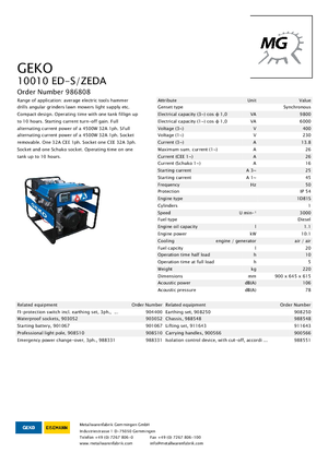 Generatori diesel Geko ® 10010 ED-S/ZEDA