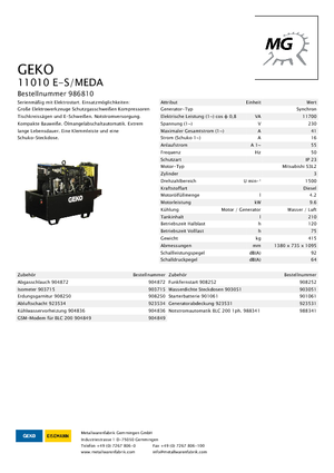 Generatori diesel Geko ® 11010 E-S/MEDA