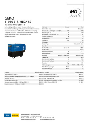 Generatori diesel Geko ® 11010 E-S/MEDA