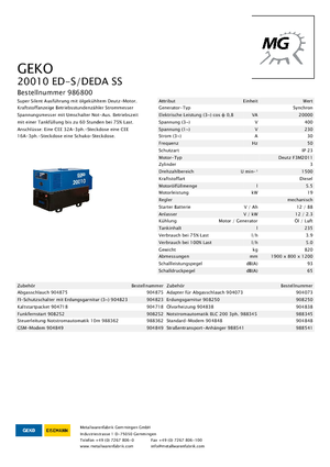 Generatori diesel Geko ® 20010 ED-S/DEDA