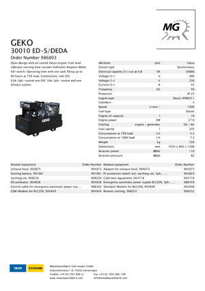 Generatori diesel Geko ® 30010 ED-S/DEDA
