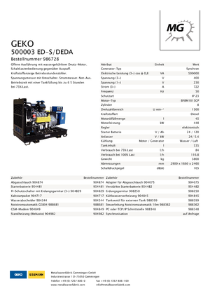 Generatori diesel Geko ® 500003 ED-S/DEDA