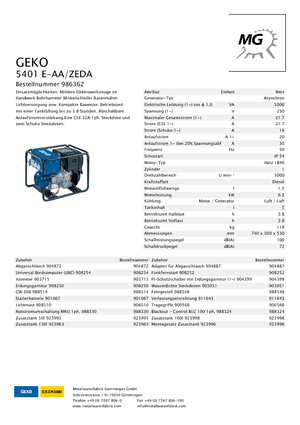 Generatori diesel Geko ® 5401 E-AA/ZEDA