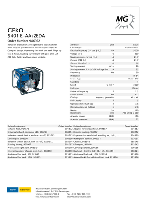 Generatori diesel Geko ® 5401 E-AA/ZEDA