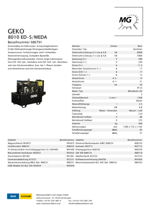 Generatori diesel Geko ® 8010 ED-S/MEDA