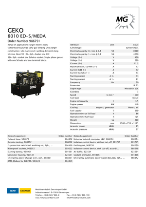 Generatori diesel Geko ® 8010 ED-S/MEDA