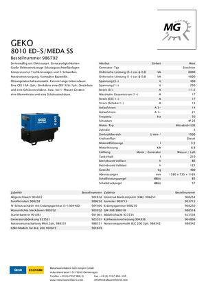 Generatori diesel Geko ® 8010 ED-S/MEDA