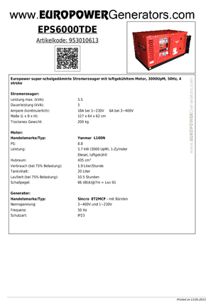 Generatori diesel Europower EPS6000TDE (S)