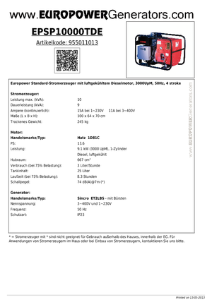 Generatori diesel Europower EPSP10000TDE (S)