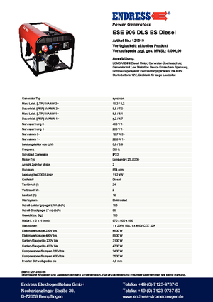 Generatori diesel Endress ESE 906 DLS ES DI