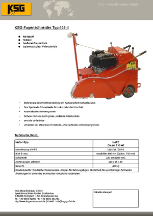 Seghe da pavimento KSG-Maschinenbau KSG 463