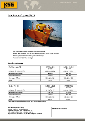 Seghe da pavimento KSG-Maschinenbau KSG 476