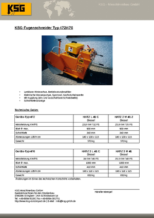Seghe da pavimento KSG-Maschinenbau KSG 476
