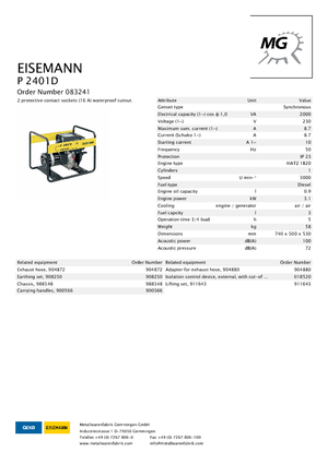 Generatori diesel Eisemann P 2401 D