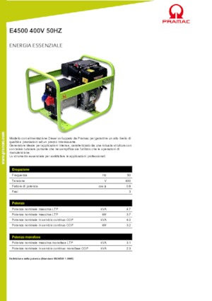 Generatori diesel PRAMAC Lifter E 4500 TYH