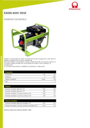 Generatori diesel PRAMAC Lifter E 6000 TYH
